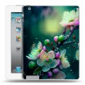 Дизайнерский пластиковый чехол для Ipad 2/3/4 Цветы и мрамор