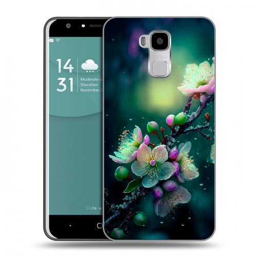 Дизайнерский пластиковый чехол для Doogee Y6 Цветы и мрамор