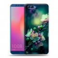 Дизайнерский пластиковый чехол для Huawei Honor View 10 Цветы и мрамор