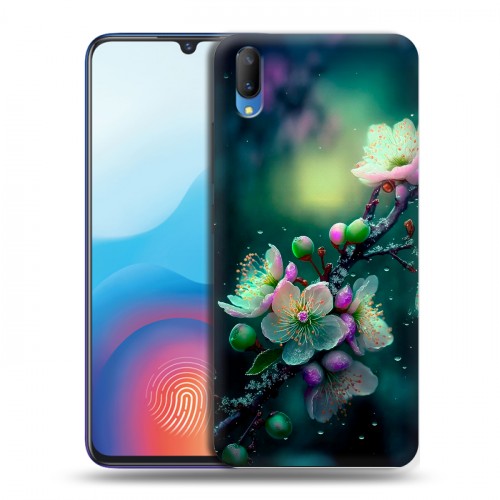 Дизайнерский пластиковый чехол для Vivo V11 Цветы и мрамор