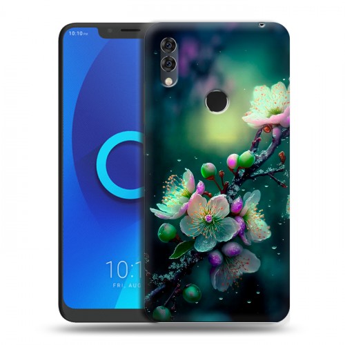 Дизайнерский силиконовый чехол для Alcatel 5V Цветы и мрамор