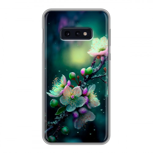 Дизайнерский силиконовый чехол для Samsung Galaxy S10e Цветы и мрамор