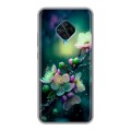 Дизайнерский силиконовый чехол для Vivo V17 Цветы и мрамор