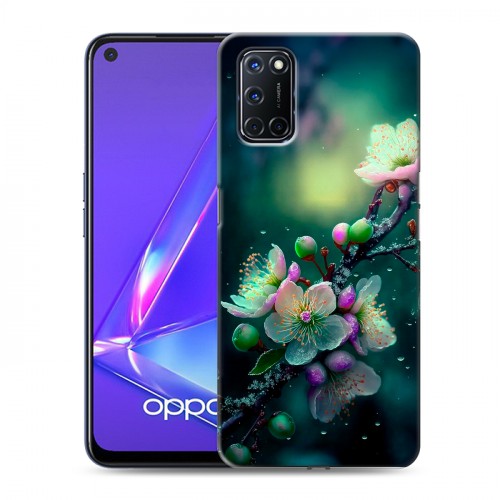 Дизайнерский пластиковый чехол для OPPO A52 Цветы и мрамор