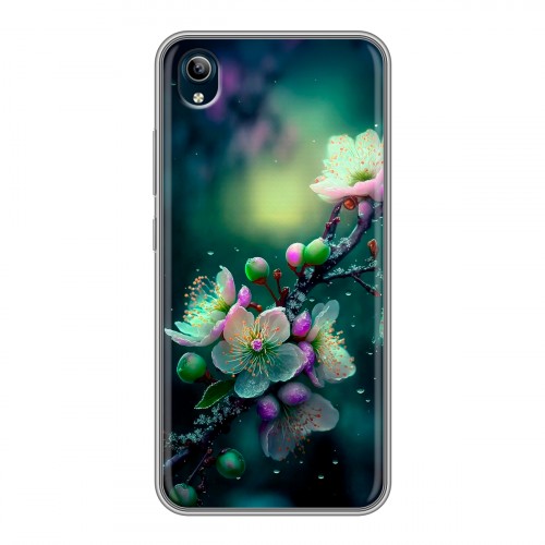 Дизайнерский силиконовый чехол для Vivo Y91C Цветы и мрамор