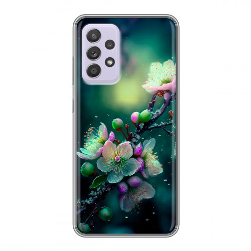 Дизайнерский силиконовый чехол для Samsung Galaxy A52 Цветы и мрамор