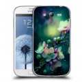 Дизайнерский пластиковый чехол для Samsung Galaxy Grand Цветы и мрамор