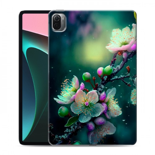 Дизайнерский силиконовый чехол для Xiaomi Pad 5 Цветы и мрамор