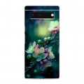 Дизайнерский силиконовый чехол для Google Pixel 6 Цветы и мрамор