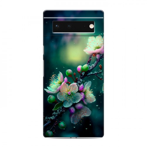 Дизайнерский силиконовый чехол для Google Pixel 6 Цветы и мрамор