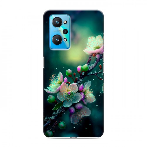 Дизайнерский силиконовый чехол для Realme GT Neo 2 Цветы и мрамор