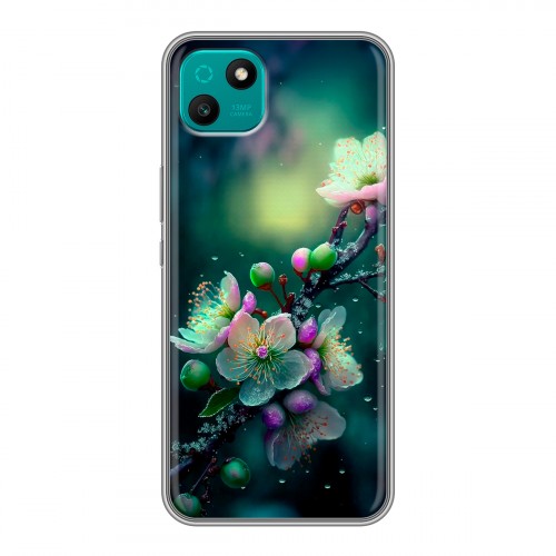 Дизайнерский силиконовый чехол для Wiko T10 Цветы и мрамор