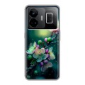 Дизайнерский пластиковый чехол для Realme GT3 Цветы и мрамор
