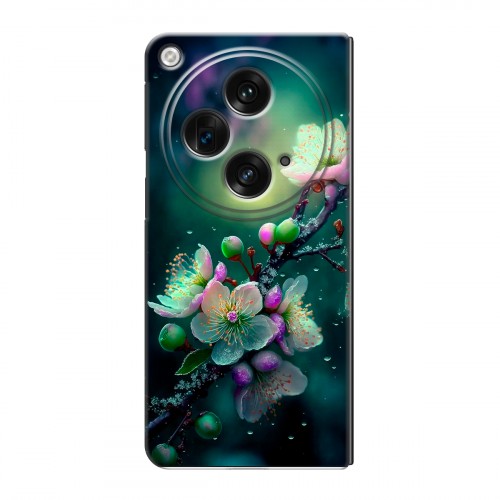 Дизайнерский пластиковый чехол для OPPO Find N3 Цветы и мрамор