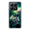 Дизайнерский силиконовый чехол для Xiaomi 14T Pro Цветы и мрамор