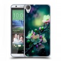 Дизайнерский силиконовый чехол для HTC Desire 820 Цветы и мрамор