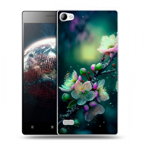 Дизайнерский пластиковый чехол для Lenovo Vibe X2 Цветы и мрамор