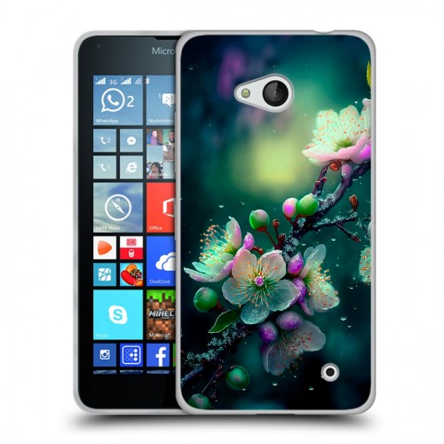 Дизайнерский пластиковый чехол для Microsoft Lumia 640 Цветы и мрамор