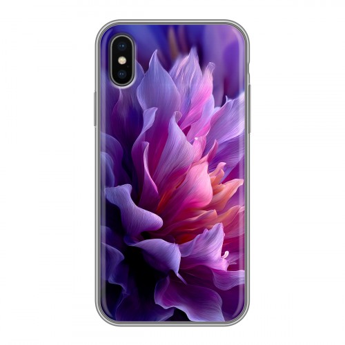 Дизайнерский силиконовый чехол для Iphone x10 женский цветы
