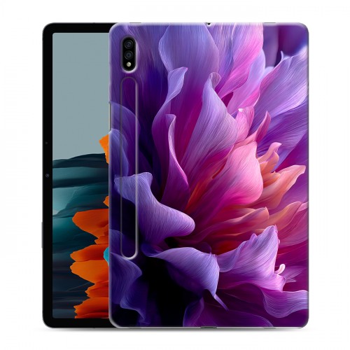 Дизайнерский силиконовый чехол для Samsung Galaxy Tab S7 женский цветы