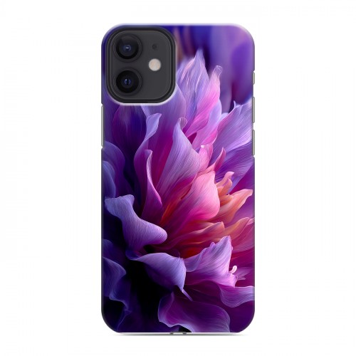 Дизайнерский силиконовый чехол для Iphone 12 Mini женский цветы