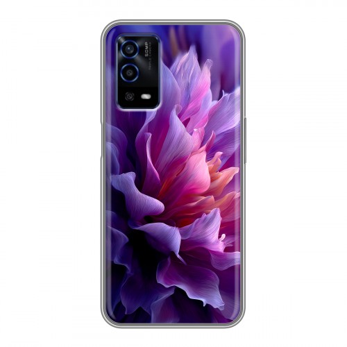 Дизайнерский силиконовый с усиленными углами чехол для OPPO A55 женский цветы