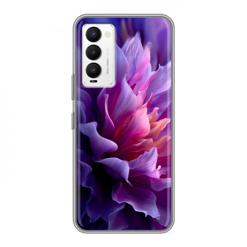 Дизайнерский силиконовый с усиленными углами чехол для Tecno Camon 18 женский цветы