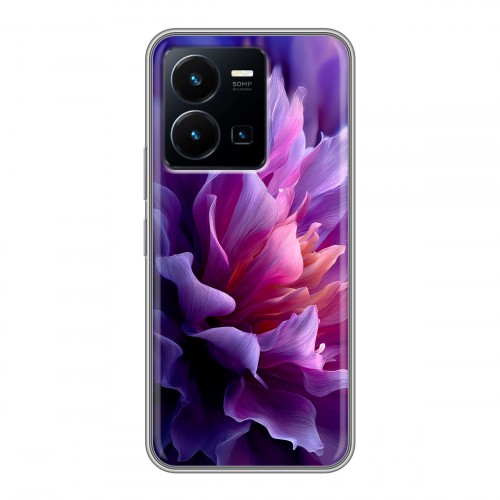 Дизайнерский силиконовый чехол для Vivo Y35 женский цветы