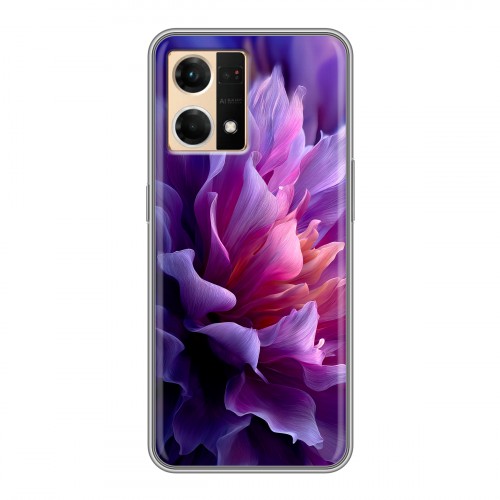 Дизайнерский силиконовый чехол для OPPO Reno7 женский цветы