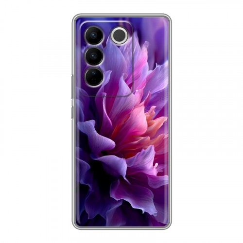 Дизайнерский силиконовый с усиленными углами чехол для Vivo V27 женский цветы