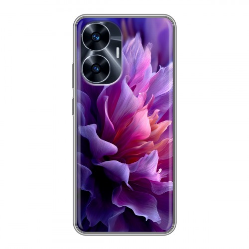 Дизайнерский силиконовый чехол для Realme C55 женский цветы
