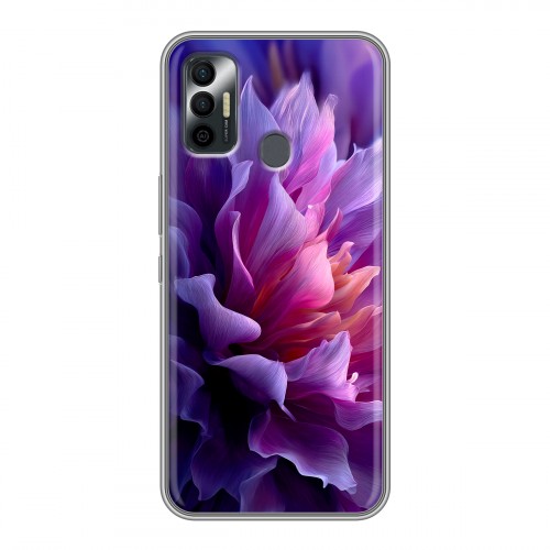 Дизайнерский силиконовый чехол для Tecno Spark 7 женский цветы