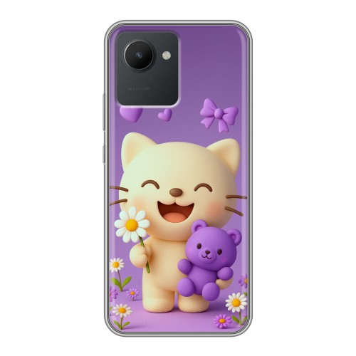 Дизайнерский силиконовый с усиленными углами чехол для Realme C30 для девочек