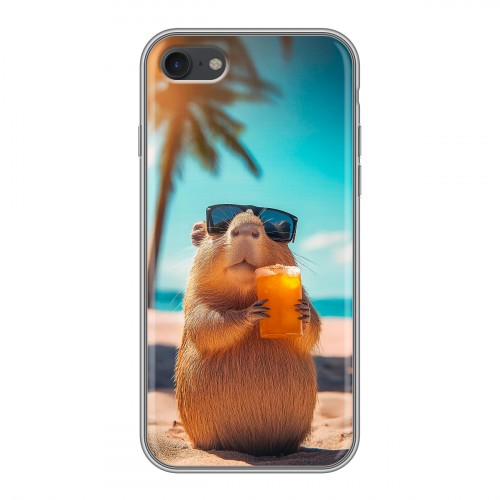 Дизайнерский силиконовый чехол для Iphone 7 Капибара