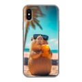 Дизайнерский силиконовый чехол для Iphone x10 Капибара