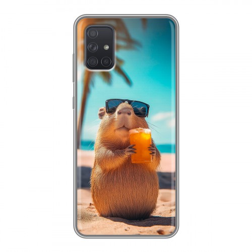 Дизайнерский силиконовый чехол для Samsung Galaxy A71 Капибара
