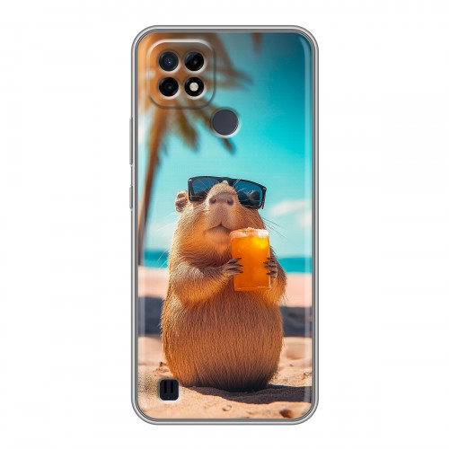Дизайнерский силиконовый чехол для Realme C21 Капибара