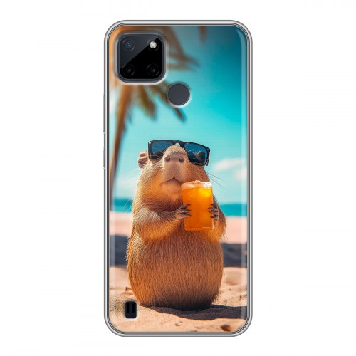 Дизайнерский силиконовый чехол для Realme C21Y Капибара