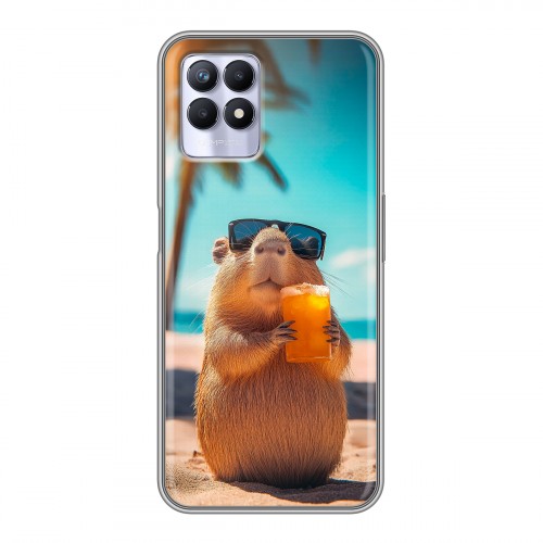 Дизайнерский силиконовый чехол для Realme 8i Капибара