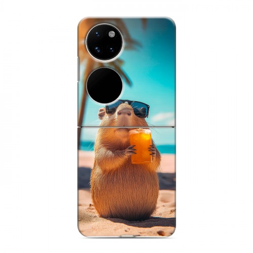 Дизайнерский пластиковый чехол для Huawei P50 Pocket Капибара