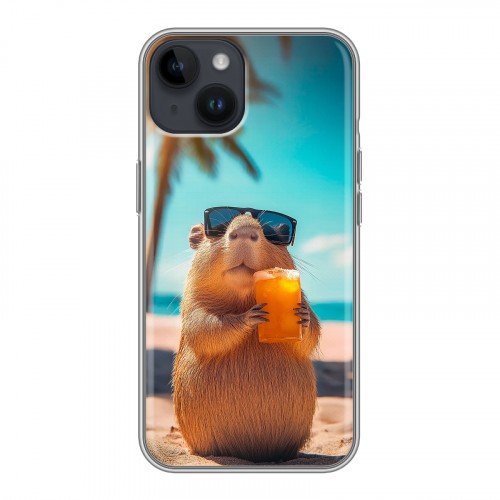 Дизайнерский силиконовый чехол для Iphone 14 Капибара