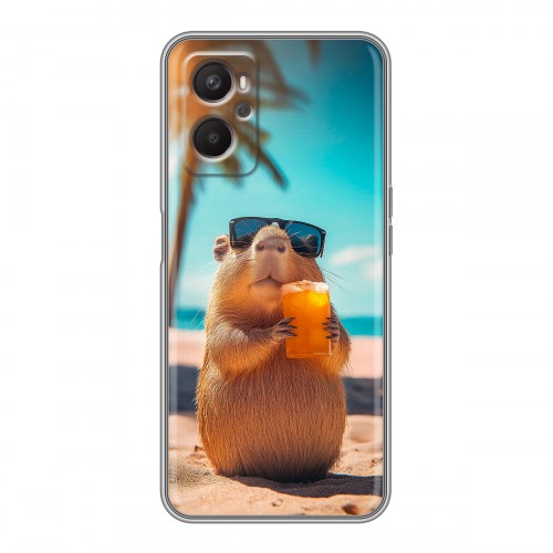 Дизайнерский силиконовый с усиленными углами чехол для OPPO A96 Капибара