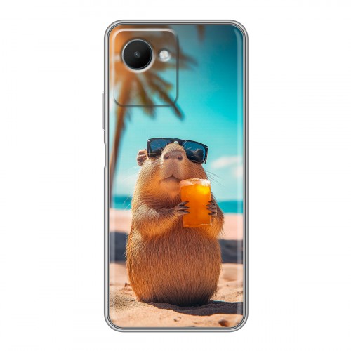 Дизайнерский силиконовый чехол для Realme C30s Капибара