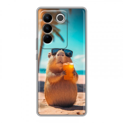 Дизайнерский силиконовый чехол для Vivo V27 Капибара
