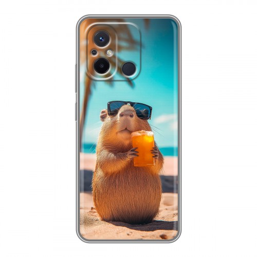 Дизайнерский силиконовый чехол для Xiaomi RedMi 12C Капибара