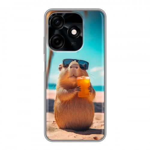 Дизайнерский силиконовый чехол для Tecno Spark 10C Капибара