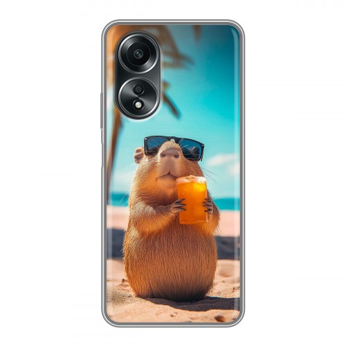Дизайнерский силиконовый чехол для OPPO A58 4G Капибара