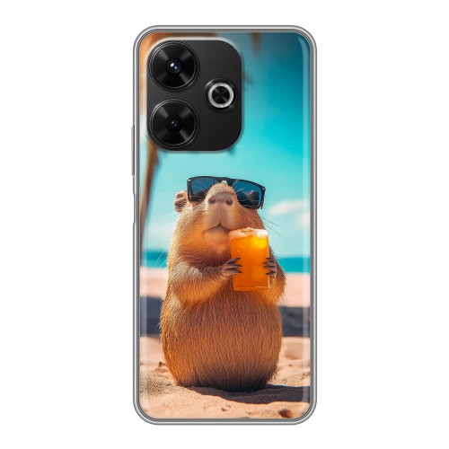 Дизайнерский силиконовый чехол для RedMi 13 4G Капибара