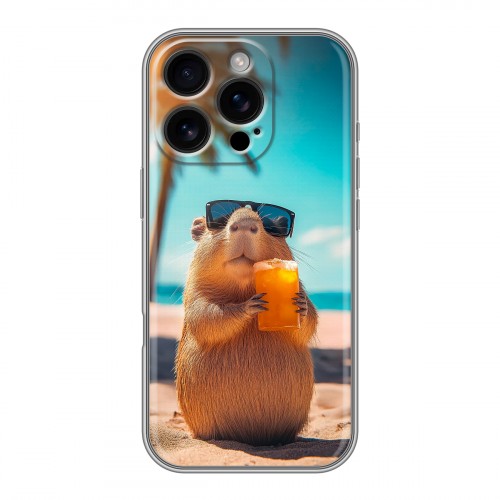 Дизайнерский пластиковый чехол для Iphone 16 Pro Капибара