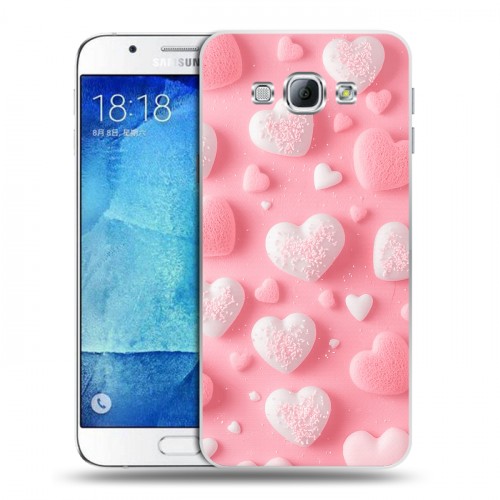Дизайнерский пластиковый чехол для Samsung Galaxy A8 Сердечки